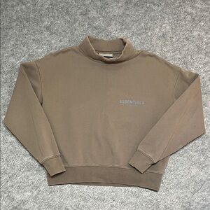 Fear Of God ESSENTIALS Logo-Print Cotton-Blend Jersey Mock-Neck Sweatshirt